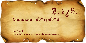 Neupauer Árpád névjegykártya